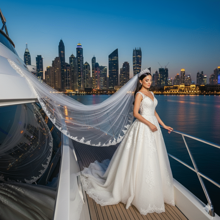 Yacht Bridal shoot dubai