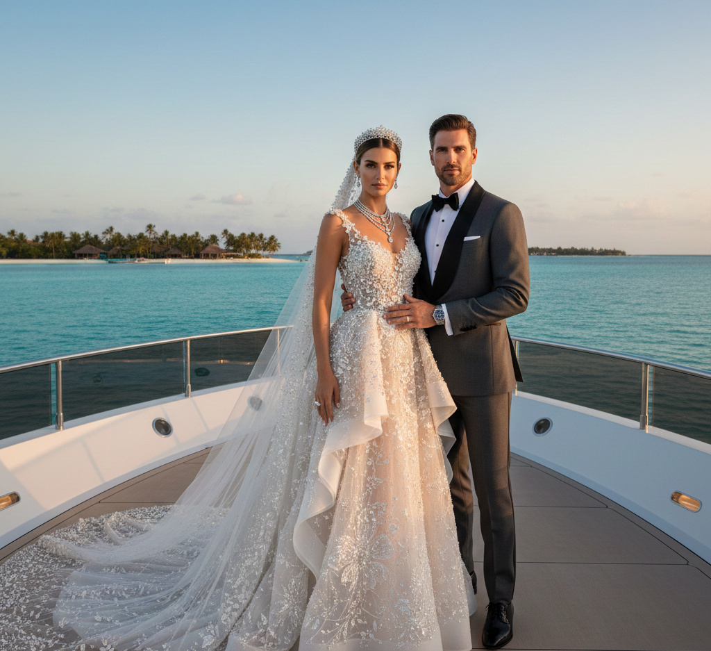 Millionaire wedding couple