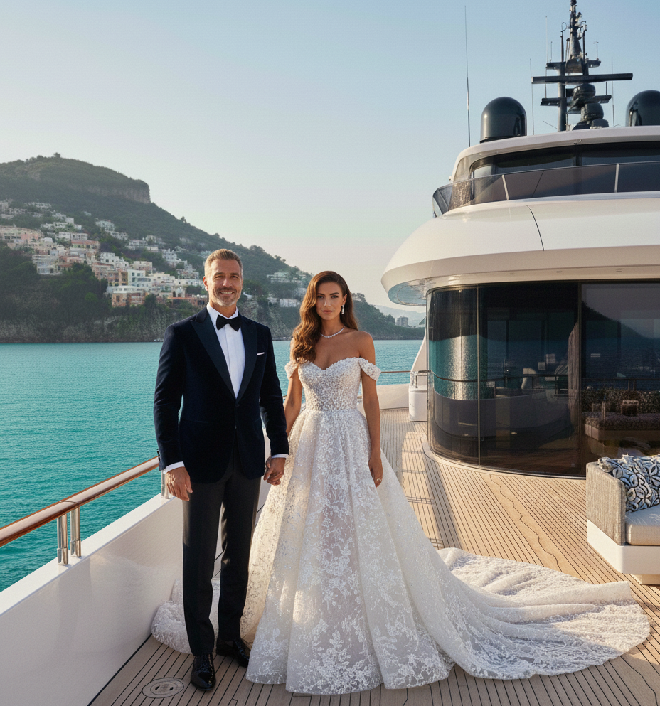 Rich wedding couple photography